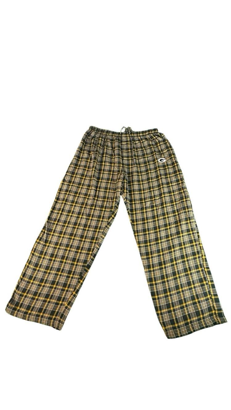 Green Bay Packers NFL Team Apparel Men’s XL Plaid Flannel Lounge Pajama Pants